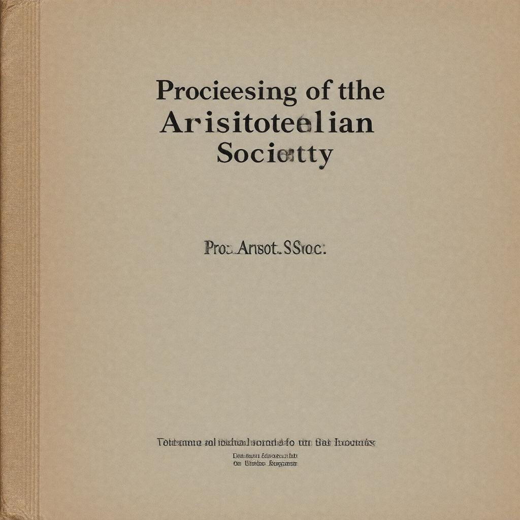 Proceedings of the Aristotelian Society